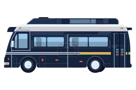 Téléchargez les illustrations : Bus touristique bleu moderne isolé - en licence libre de droit