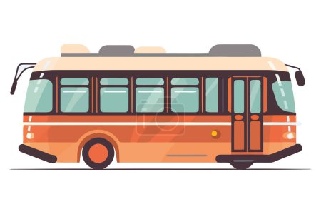 Ilustración de Autobús turístico conduciendo a través de tráfico aislado - Imagen libre de derechos