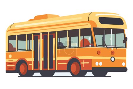 Téléchargez les illustrations : Bus scolaire jaune pour les élèves isolés - en licence libre de droit