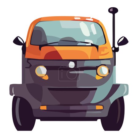 Illustration for Shiny yellow car driving on isolated - Royalty Free Image
