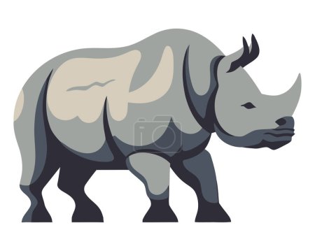 Ilustración de Gran silueta de rinoceronte de pie en África aislado - Imagen libre de derechos