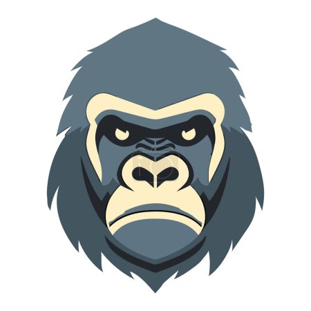 Ilustración de Peludo babuino mascota símbolo de la fuerza en la naturaleza aislado - Imagen libre de derechos