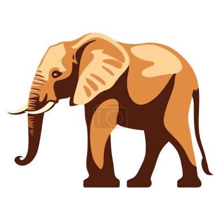 Ilustración de Elefante africano grande con bebé lindo de pie aislado - Imagen libre de derechos