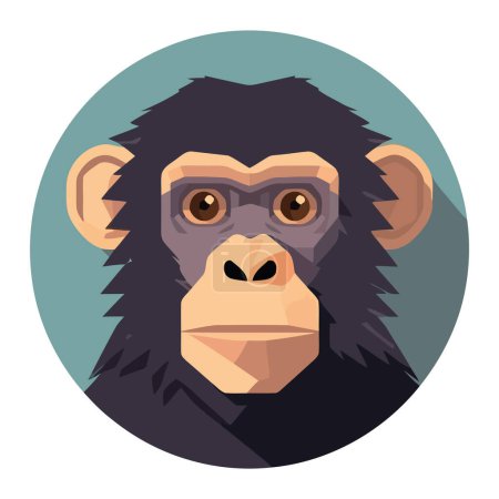 Illustration for Cute monkey mascot icon isolated - Royalty Free Image