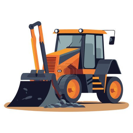 Illustration for Construction industry machinery working on construction site isolated - Royalty Free Image
