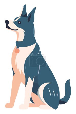 Illustration for Cute dog sitting over white - Royalty Free Image