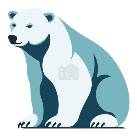Cute polar bear icon isolated