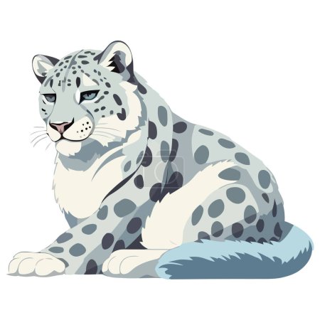 Illustration for Large spotted feline resting over white - Royalty Free Image