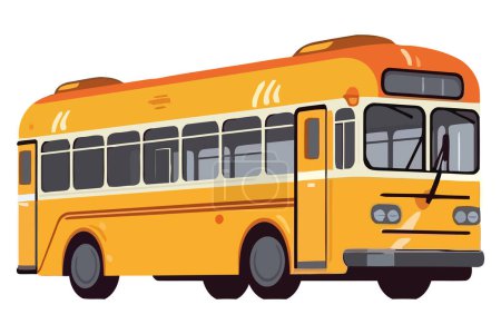 Ilustración de Icono de autobús escolar amarillo aislado - Imagen libre de derechos