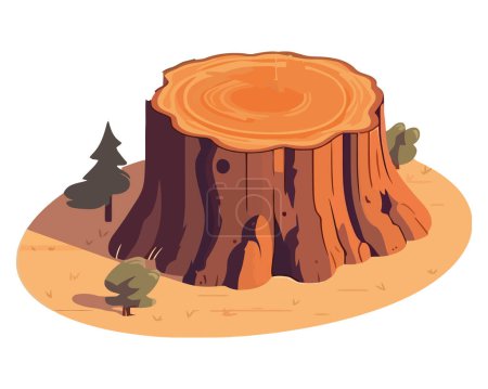 Téléchargez les illustrations : Croissance organique de pins sur des montagnes isolées - en licence libre de droit
