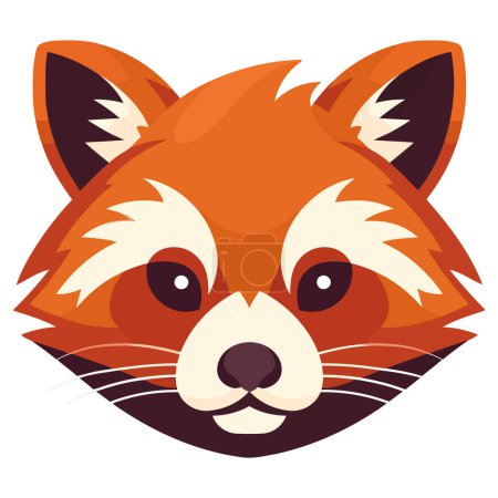 Illustration for Cute red panda face over white - Royalty Free Image