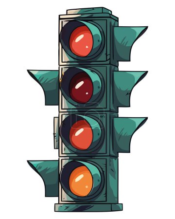 Illustration for Stop at the crosswalk for pedestrian safety isolated - Royalty Free Image