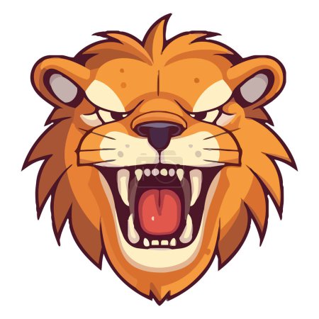 Illustration for Furious tiger roaring with aggression in nature isolated - Royalty Free Image