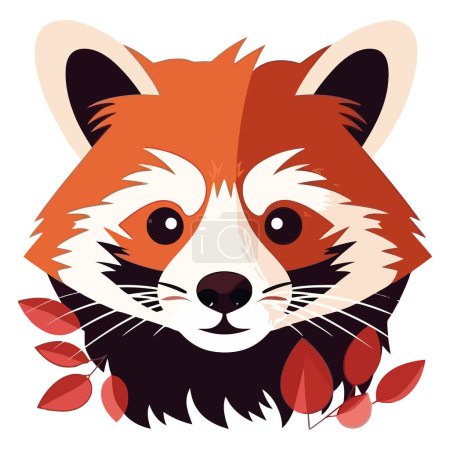 Ilustración de Lindo diseño de cara de panda rojo sobre blanco - Imagen libre de derechos