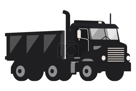 Téléchargez les illustrations : Illustration camion noir conception sur blanc - en licence libre de droit