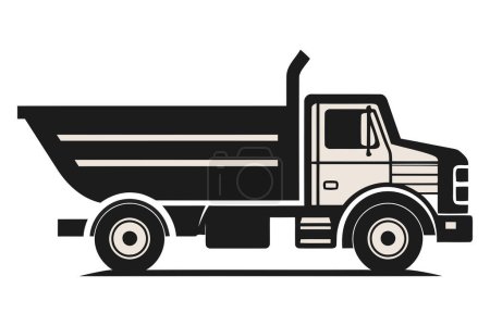 Téléchargez les illustrations : Conception de camion noir sur blanc - en licence libre de droit