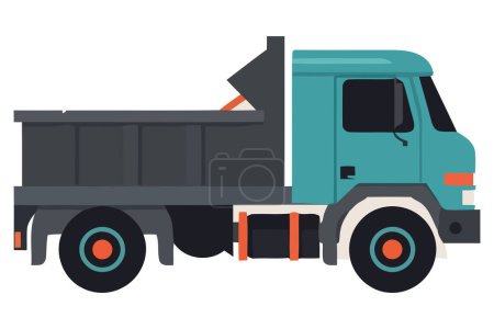 Ilustración de Ilustración de diseño de camión azul sobre blanco - Imagen libre de derechos