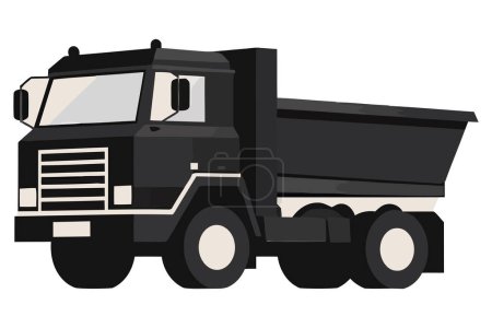 Téléchargez les illustrations : Illustration design Camion noir sur blanc - en licence libre de droit