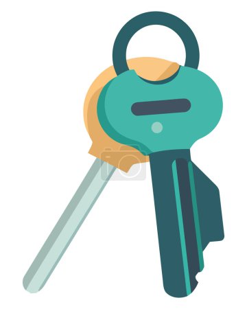 Illustration for Colored key design over white - Royalty Free Image
