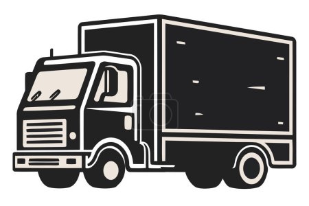 Téléchargez les illustrations : Illustration de camion incolore sur blanc - en licence libre de droit