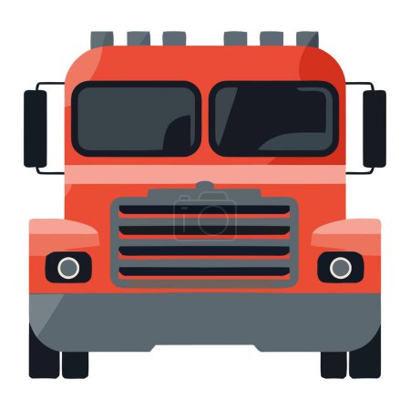 Téléchargez les illustrations : Camion livrant des conteneurs de fret sur blanc - en licence libre de droit