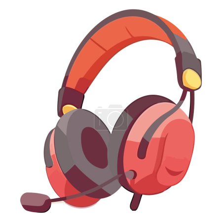 Illustration for Red headphones design over white - Royalty Free Image