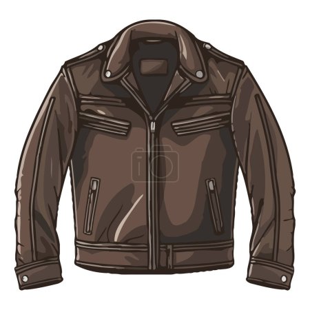 Illustration for Leather jacket fashion for modern man over white - Royalty Free Image