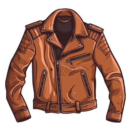 Illustration for Leather jacket fashion for man over white - Royalty Free Image