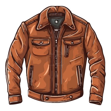 Illustration for Leather jacket for man and woman over white - Royalty Free Image
