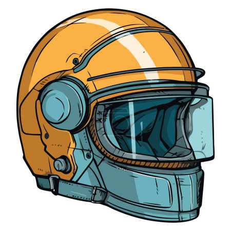 Illustration for Colored biker helmet over white - Royalty Free Image