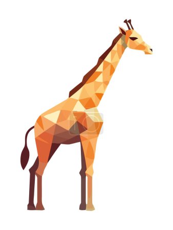 Téléchargez les illustrations : Girafe géométrique animal, icône abstraite modèle isolé - en licence libre de droit