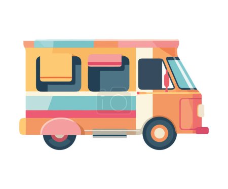 Photo for Old fashioned van on summer adventure icon isolated - Royalty Free Image