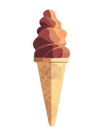 Illustration for Ice cream ball, sweet summer treat icon isolated - Royalty Free Image