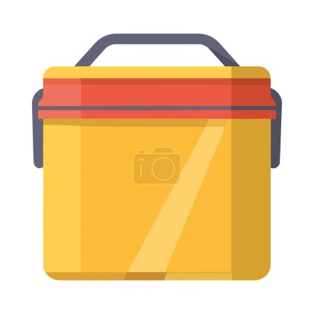 Illustration for Plastic cooler with lid and handle icon isolated - Royalty Free Image