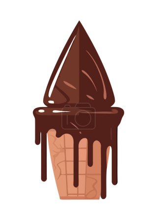 Téléchargez les illustrations : Icône de crème glacée fondant les aliments sucrés isolé - en licence libre de droit