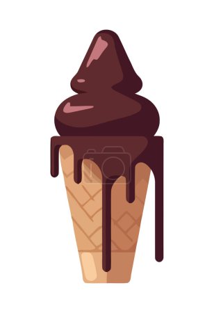 Ilustración de Icono de la comida dulce helado de chocolate aislado - Imagen libre de derechos