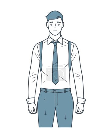 Illustration for One person standing, successful businessman icon isolated - Royalty Free Image