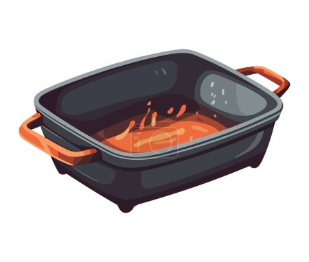 Illustration for Cooking meal on tray, gourmet menu icon isolated - Royalty Free Image