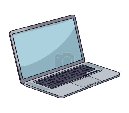 Illustration for Laptop computer device technology icon isolated - Royalty Free Image