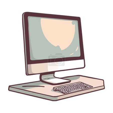 Illustration for Modern computer equipment desktop icon isolated - Royalty Free Image