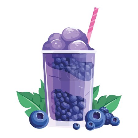 Ilustración de Postre de arándano orgánico fresco, icono de snack de verano aislado - Imagen libre de derechos