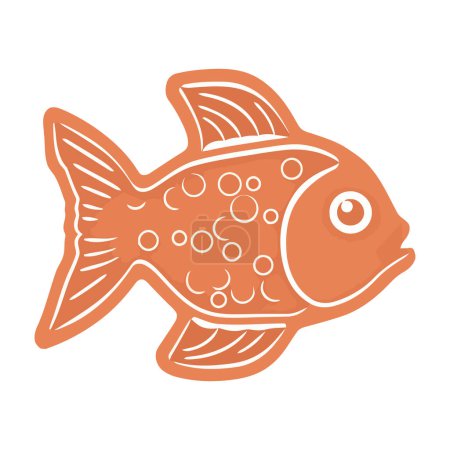 Téléchargez les illustrations : Icône de baignade poisson mignon design de style isolé - en licence libre de droit