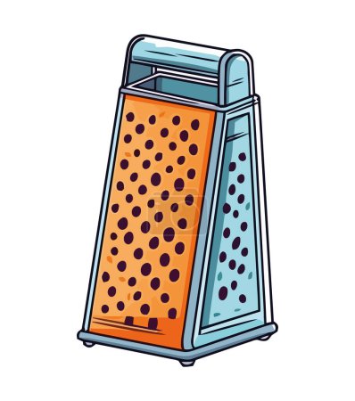Illustration for Metallic kitchen grater on white background vector icon isolated - Royalty Free Image