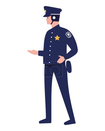 Illustration for One person standing in uniform, authority icon isolated - Royalty Free Image