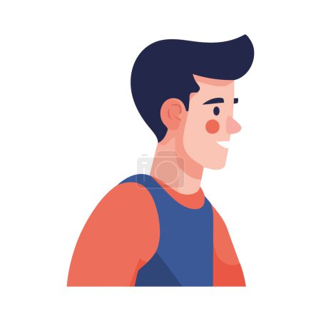 Illustration for Man athlete smiling, a symbol of success icon isolated - Royalty Free Image