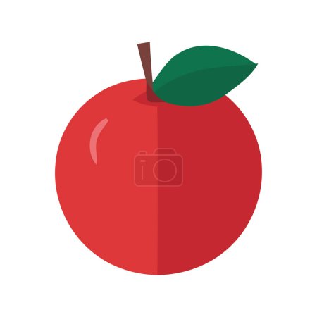 Ilustración de La manzana jugosa simboliza la alimentación saludable en la naturaleza icono aislado - Imagen libre de derechos