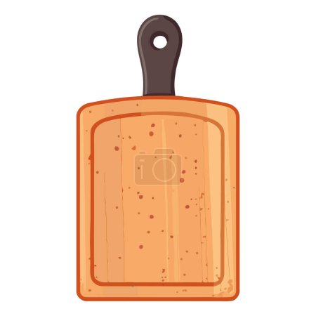 Illustration for Rustic kitchen utensil, wooden cutting board icon isolated - Royalty Free Image