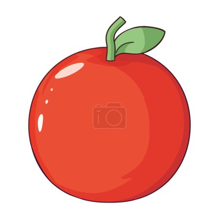 Téléchargez les illustrations : Tomate biologique fraîche, symbole de la saine alimentation icône isolé - en licence libre de droit