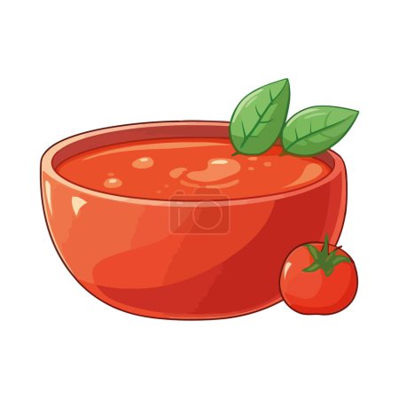 Ilustración de Ensalada de verduras frescas, tomate maduro, guarnición de perejil. aislado - Imagen libre de derechos