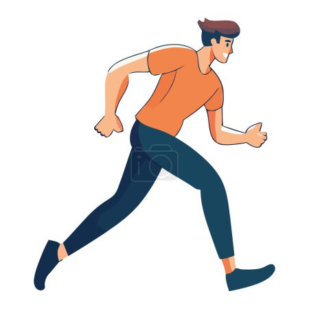 Illustration for Athlete running in competition, achieving success icon isolated - Royalty Free Image